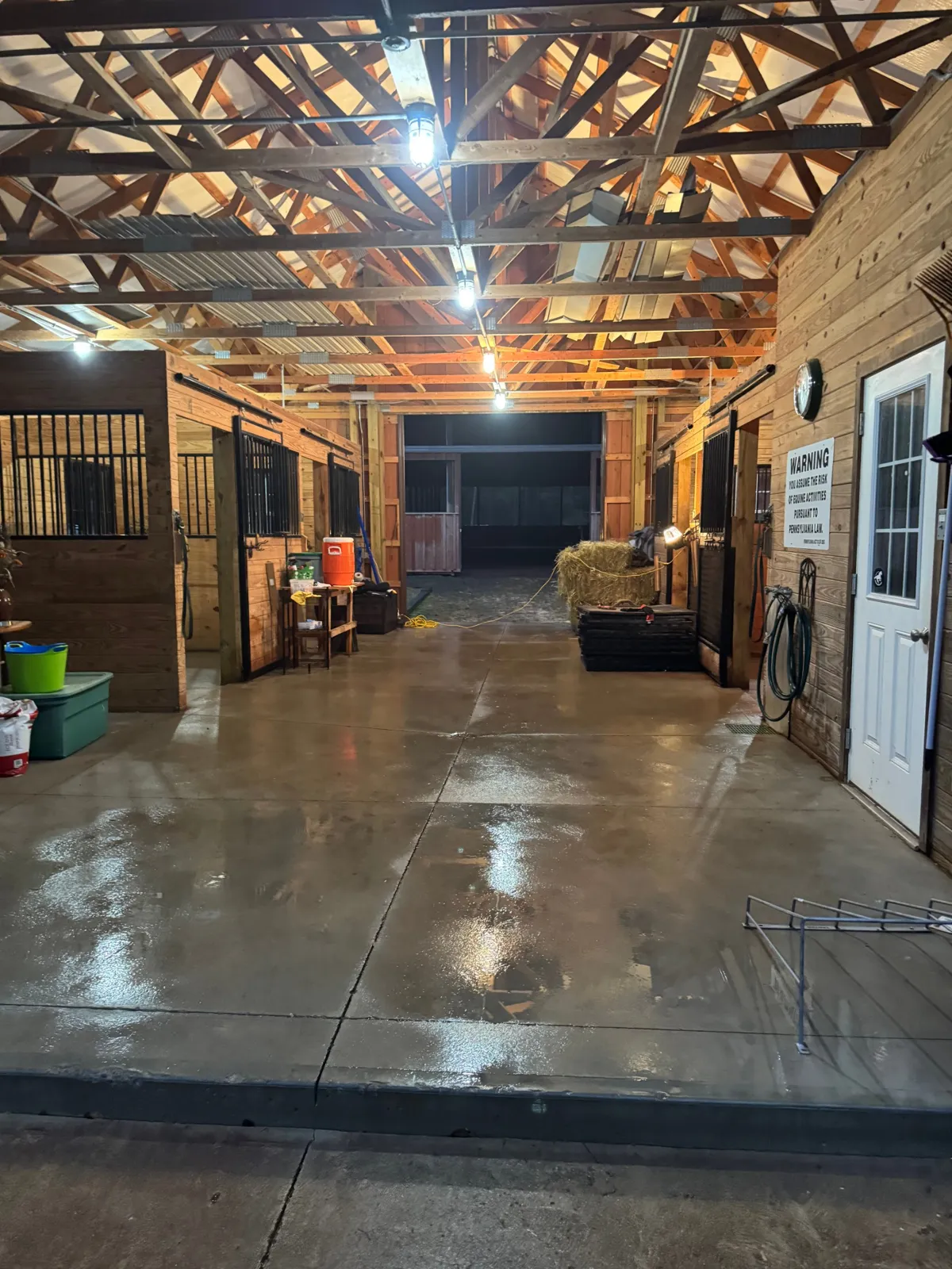 Barn aisle concrete